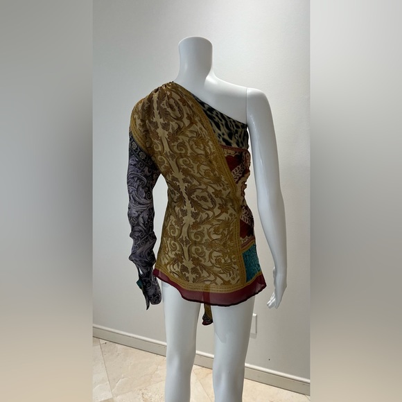 Vintage Roberto Cavalli fall 2004 Runway one-sleeve blouse - Picture 12 of 15